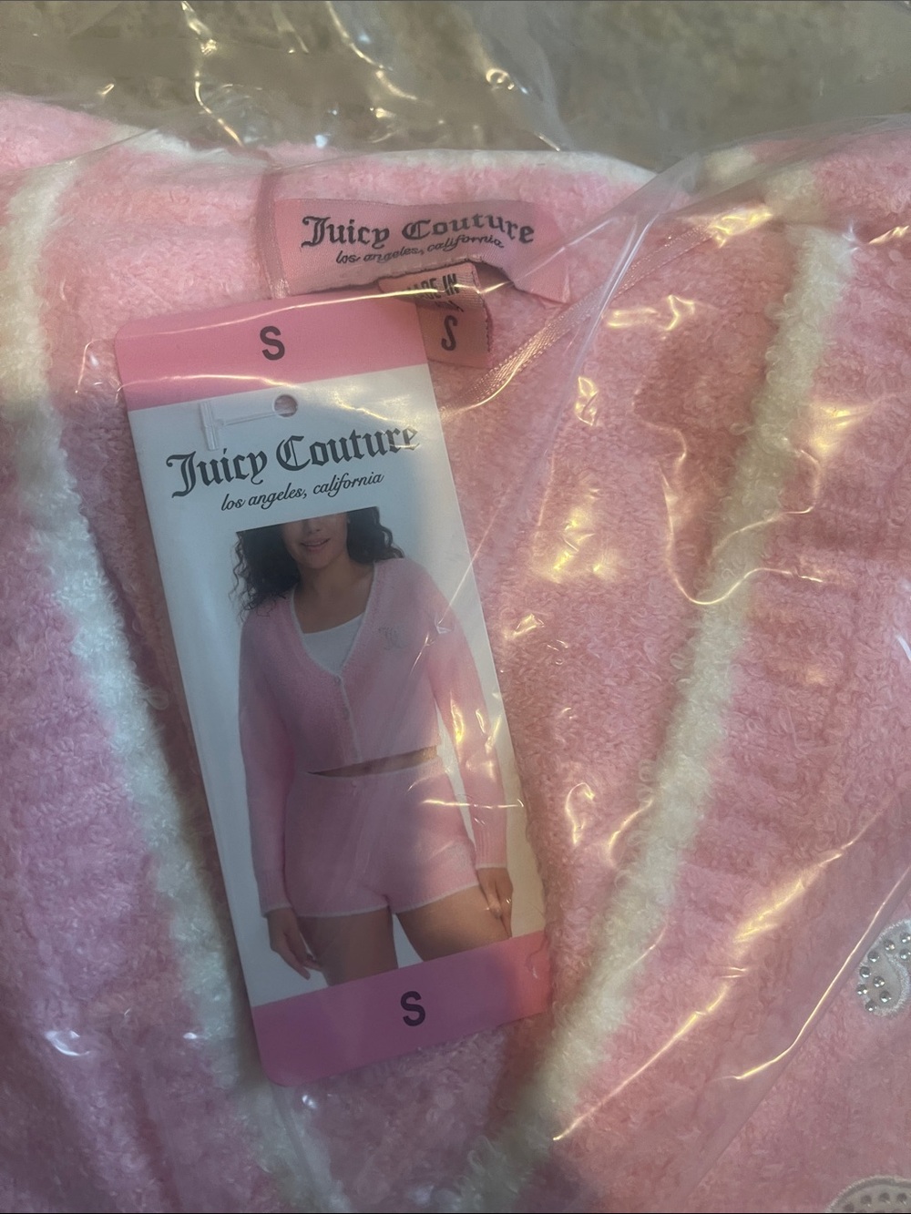 Cozy Pink Plush Cropped Cardigan & Shorts Lounge Set - Picture 3 of 3
